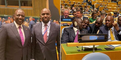 A collage image of President William Ruto and his allies at the United Nations General Assembly (UNGA) conference on September 20, 2022.