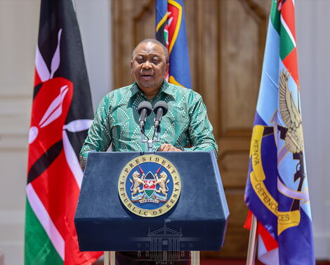 President Uhuru Kenyatta today announcing the approval of Google Loon Services in Kenya.