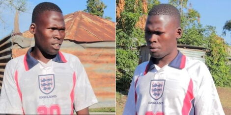 Jack Omondi Oluoch of the viral 'Paswaaad' moment speaking to the media on Tuesday, April 19, 2022.