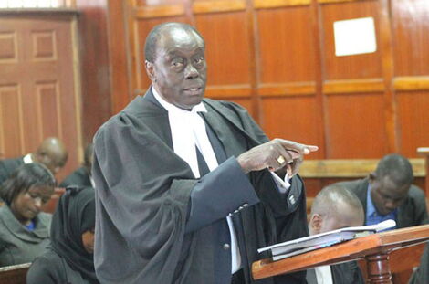 Senior Counsel Paul Muite in court in 2017