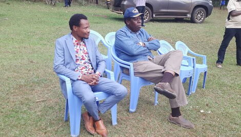 Mumias East MP-elect Peter Salasya's with Defence CS Eugene Wamalwa in Mumias East Constituency on March 31, 2022