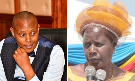 Photo collage of Nelson Koech, the MP for Belgut (Left) and his Mother-in-law Beatrice Kones who serves as the MP for Bomet East.