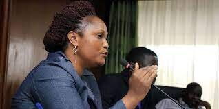 Photo of Registrar of Political Parties Ms Ann Njeri Nderitu speaking during a meeting.