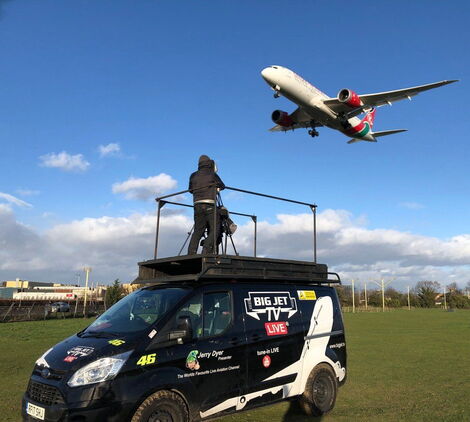 Kenya Airways Plane landing at Heathrow Airport as captured by Jerry Dyer of Big Jet TV on Friday February 18, 2022