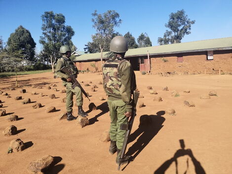 Police officers during a past operation in Laikipia County.