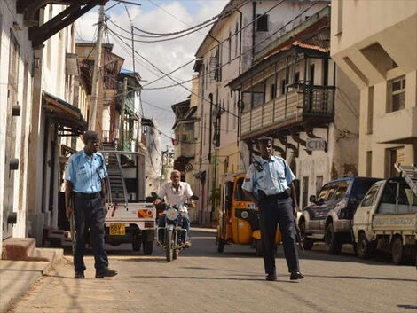 Police patrols at old town streets in Mombasa on October 6th 2016.
