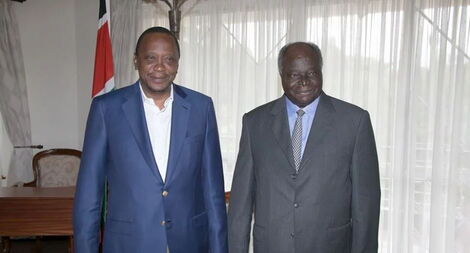 President Uhuru Kenyatta (left) and his predecessor Mwai Kibaki.
