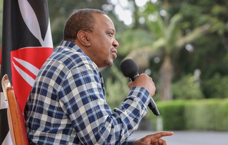 President Uhuru Kenyatta Speaking during his radio interview at State House Nairobi on April 7, 2020.