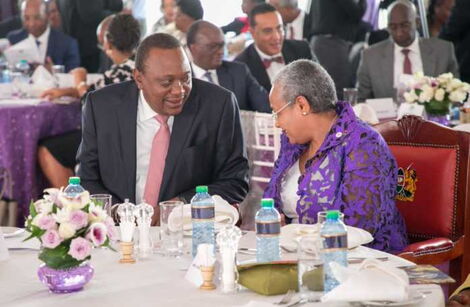 President Uhuru Kenyatta and first ladyMargaret Kenyatta at a previous function