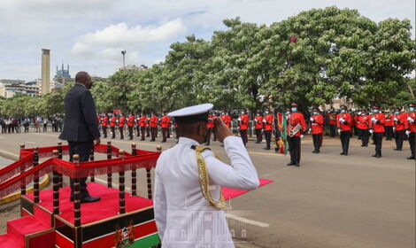 President Uhuru Kenyatta arrives at Parliament Buildings on Tuesday, November 30, 2021.