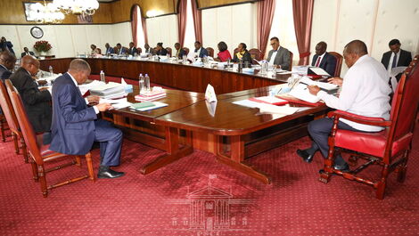 photo of President Uhuru Kenyatta chairing a Cabinet meeting at State House Nairobi on March 19, 2020.