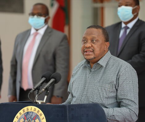 President Uhuru Kenyatta delivering his speech on July 6, 2020.