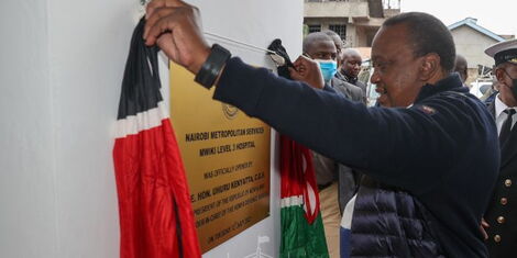 President Uhuru Kenyatta officially launches the Mwiki Hospital on Tuesday, July 12, 2022.