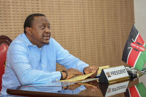 President Uhuru Kenyatta pictured during the 5th Extra-Ordinary summit on July 27, 2020.