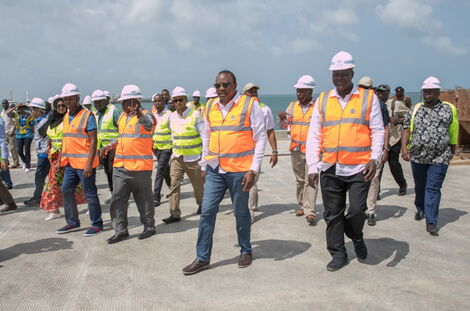 President Uhuru Kenyatta touring the Lamu Port on September 8, 2019.