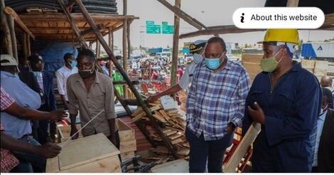President Uhuru Kenyatta visiting artisans during the launch of a project to manufacture desks on September 19,2020