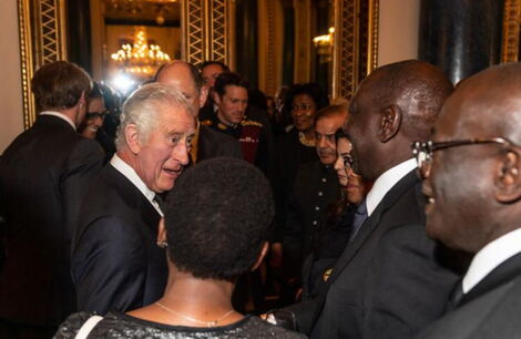 President William Ruto (second left) interacts with Prince Charles III in UK on Monday, September 19, 2022.