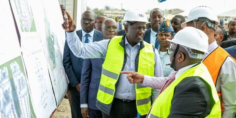 President William Ruto inspects a housing project in Mukuru,Nairobi on Monday, October 3, 2022..jpg