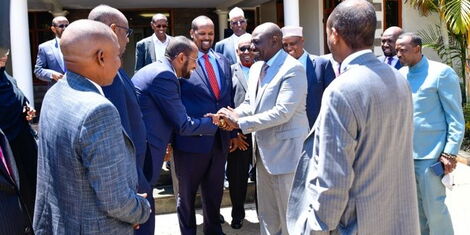 President-elect William Ruto receives UDM politicians who defected to the Kenya Kwanza alliance on Thursday, August 18, at his Karen residence.