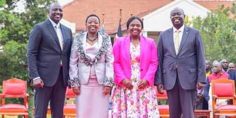 President-elect William Ruto, his wife Rachel, Vice President-elect Rigathi Gachagua and his wife Dorcas pose for a photo in Karen on Monday, September 5, 2022.