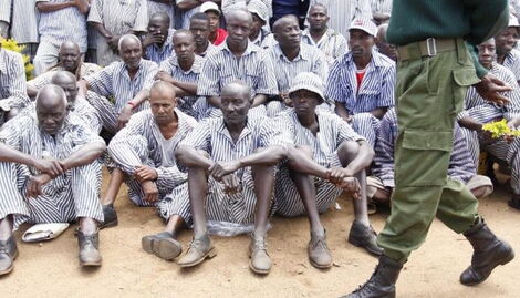 An undated image of Prison inmates in Kenya