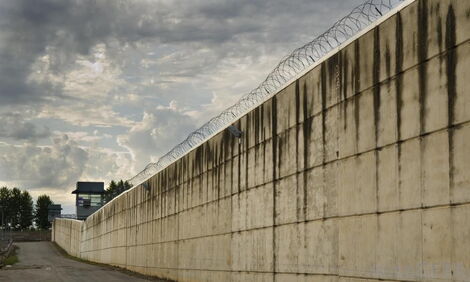 A prison perimeter wall