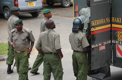 Prison wardens at work