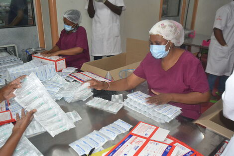 Workers at the Revital HealthCare company which was contracted to export syringes during the covid pandemic