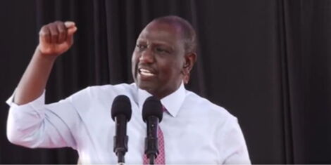 President William Ruto speaking during the launch of affordable housing projects in Shauri Moyo, Nairobi County.