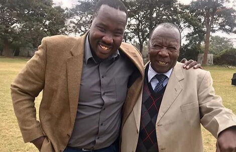 File image of Willis Raburu with his father Peter Raburu