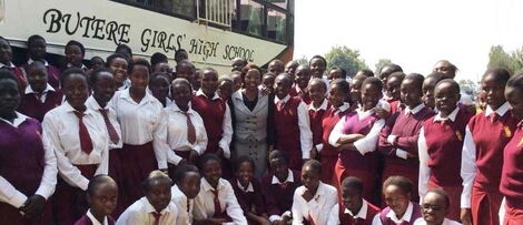 First Lady Rachel Ruto with Butere Girls High School students.