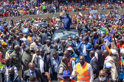 Raila Odinga During the Azimio La Umoja Event at Kasarani on Friday December 10, 2021