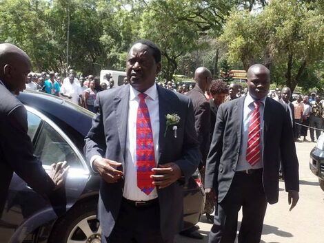  Azimio La Umoja Presidential candidate Raila Odinga arriving for a function.