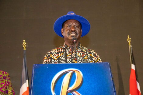 Raila Odinga at KICC giving his speech to the Media about IEBC commission on August 16, 2022