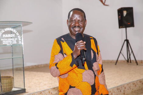 Raila Odinga Addresses the Congregation at P.A.G Hardy, Lang'ata on SundaySeptember 5