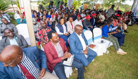 Azimio La Umoja meeting with Azimio La Coalition aspirants in Murang'a on May 4, 2022.