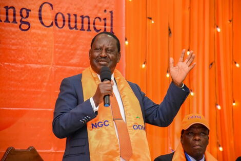 Raila Odinga addressing the National Governing Council on March 1, 2019.