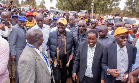 ODM party leader Raila Odinga in Iten, Elgeyo Marakwet County on Friday, April 1, 2022.
