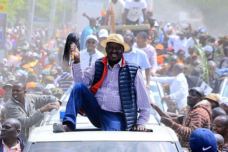 Azimio Coalition Party leader Raila Odinga during a past political rally