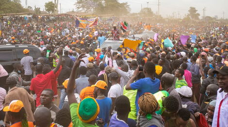 ODM leader Raila Odinga on a voter registration campaign in Kamukunji, Nairobi on October 13, 2021