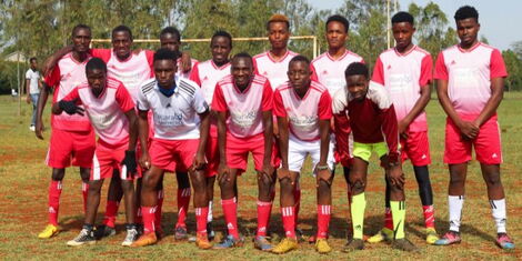 Riara University football team pose for a photo 