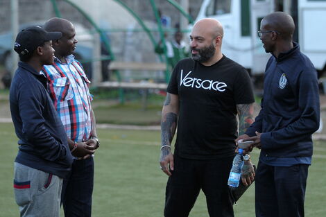 File image of Wazito FC owner Ricardo Badoer (in Versace shirt) during a past trip to Kenya