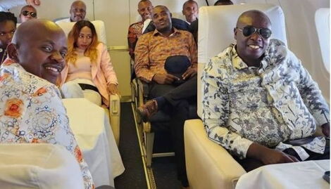 Vice President Rigathi Gachagua in the Kenyan Air Force joined by top education officials and Kenyan Kwanza leaders on September 23, 2022