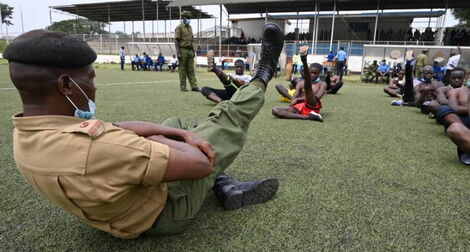 Rigorous drills conducted in Kisumu on Monday, February 22, during police recruitment