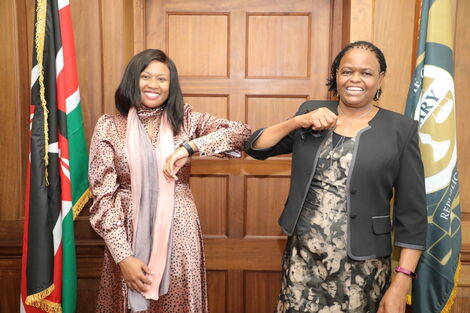 Rose Wachuka and Chief Justice Martha Koome in Her Chamber on Monday November 29, 2021