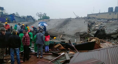 A building in Ruaka near Fortune Club area collapses on Thursday, November 27, 2022.