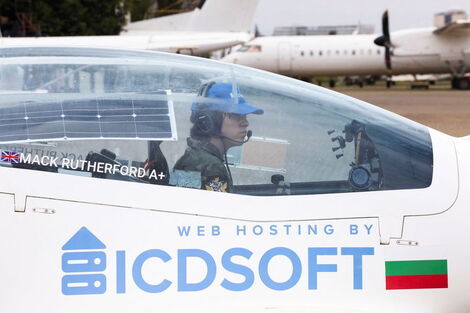 Photo collage of Mack Rutherford a schoolboy who flew from Bulgaria to Nairobi