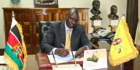 President William Ruto signs the Executive Orders at State House, Nairobi on Tuesday, September 13, 2022.