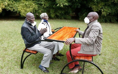 Deputy President William Ruto (Right) with Kamunyu Wambugu and Isabella Wanjiru on July 21, 2020