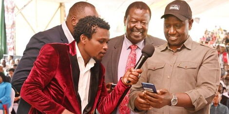 President William Ruto registering for the Hustler Fund on November 30, 2022.